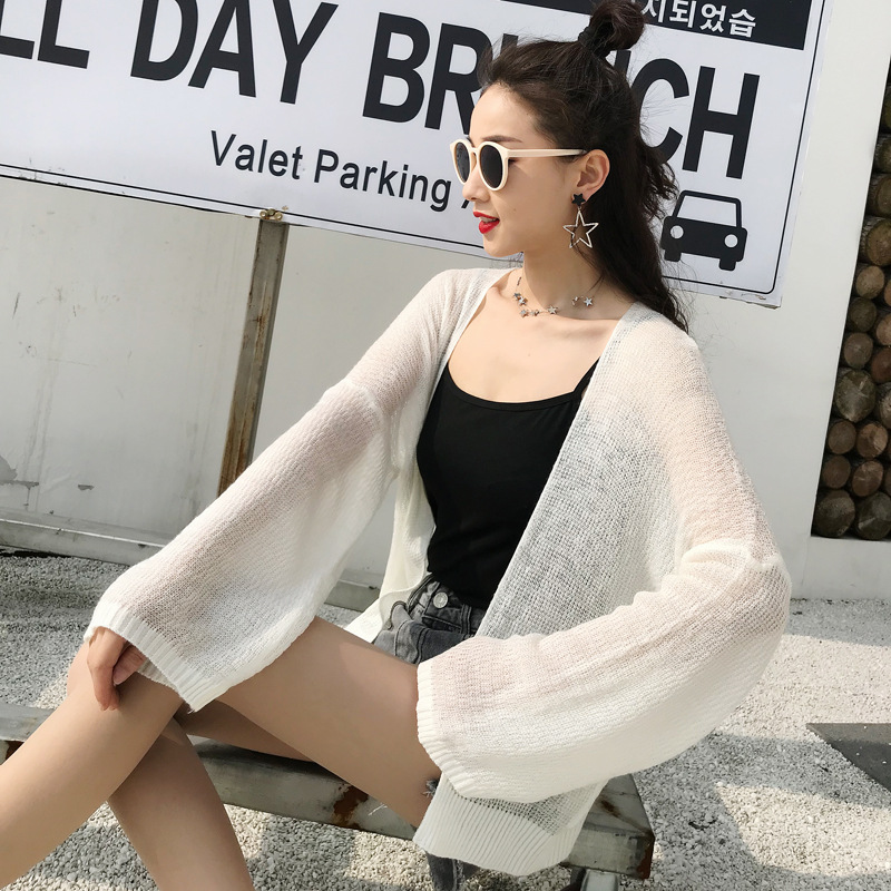 Áo Choàng Cardigan Len Dệt Kim Mùa Hè Loại Tốt