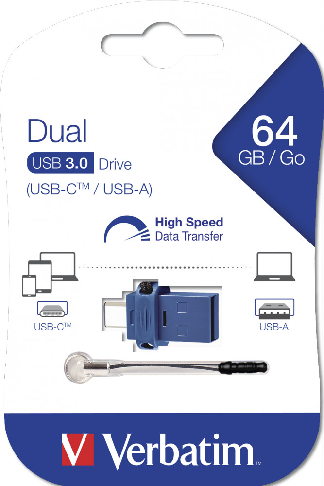 USB Verbatim OTG Type C USB 3.0 64 GB - Hàng chính hãng