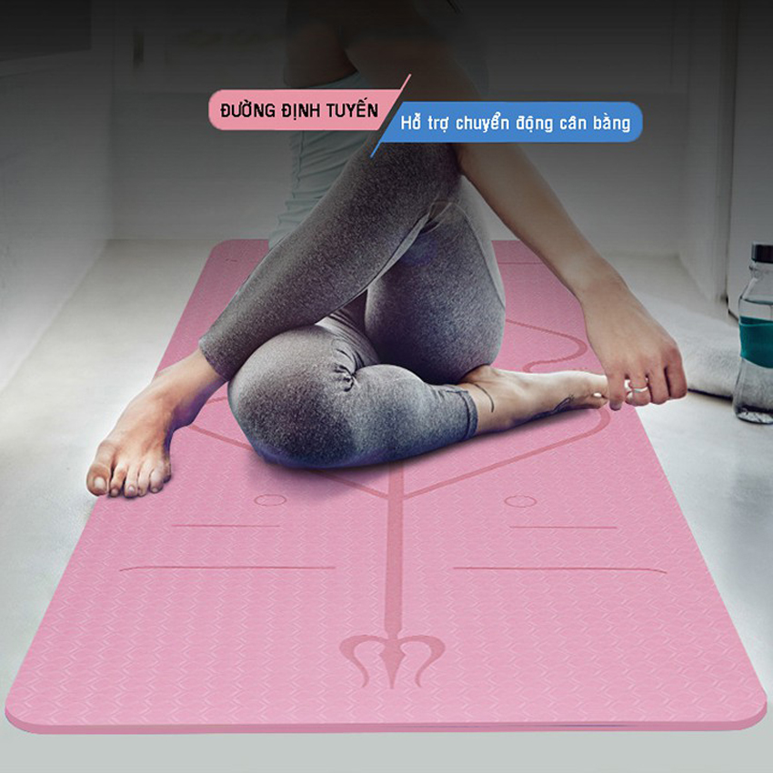 [TẶNG TÚI + DÂY ĐEO] Thảm Tập Yoga  8MM 2 Lớp Định Tuyến Cao Cấp - YOGA QG, Màu Sắc Đa Dạng, Không Kích Ứng Da, Chất Liệu Cao Su Tự Nhiên, Thấm Hút Mồ Hôi, Đàn Hồi Tốt, Dễ Lau Chùi, Thân Thiện Môi Trường - Hàng Chính Hãng