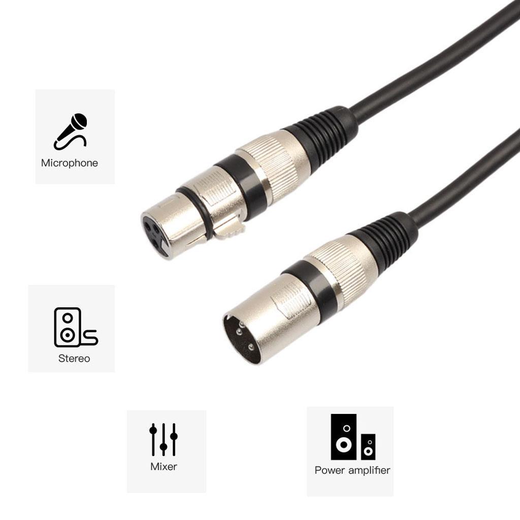 10x Filtered Interference DMX Signal Cable Wire Lighting Moving Head Light with Zinc Alloy Plug,9.84ft