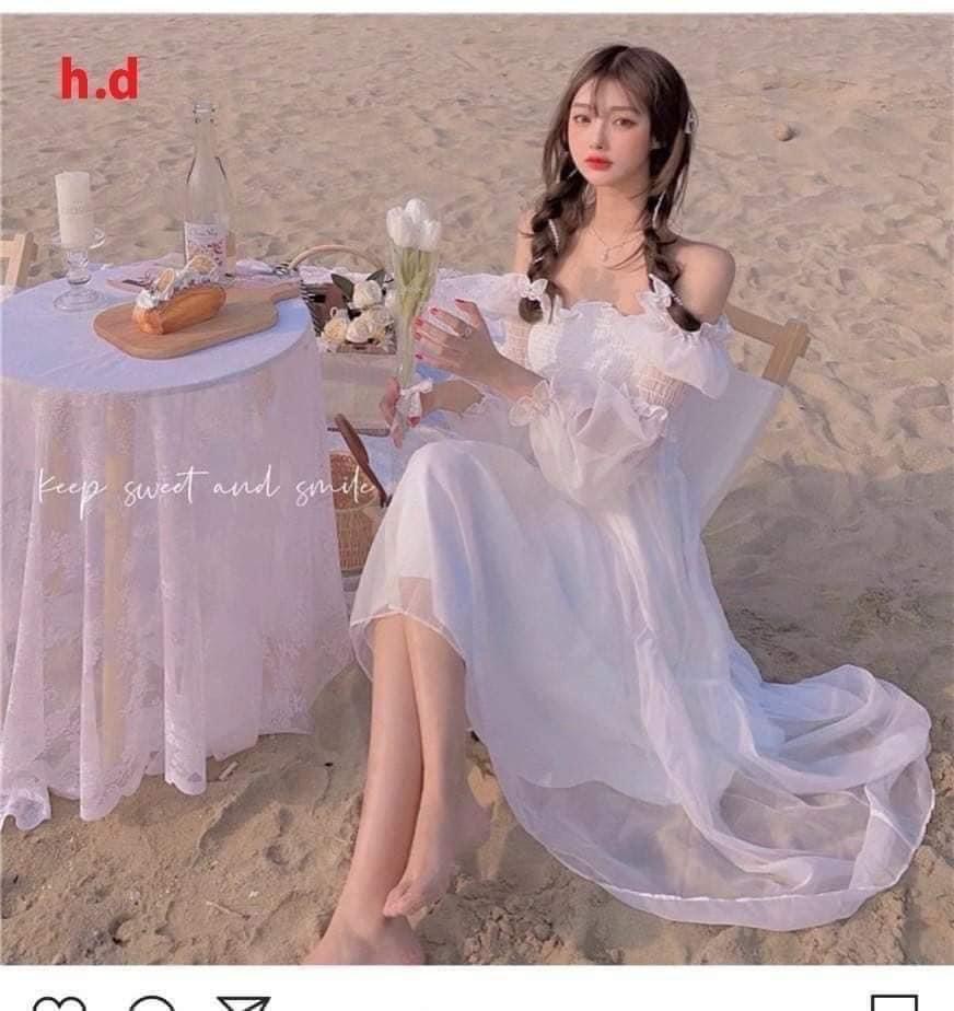 Váy tay voan trễ vai siêu hot dành cho các tiểu thư