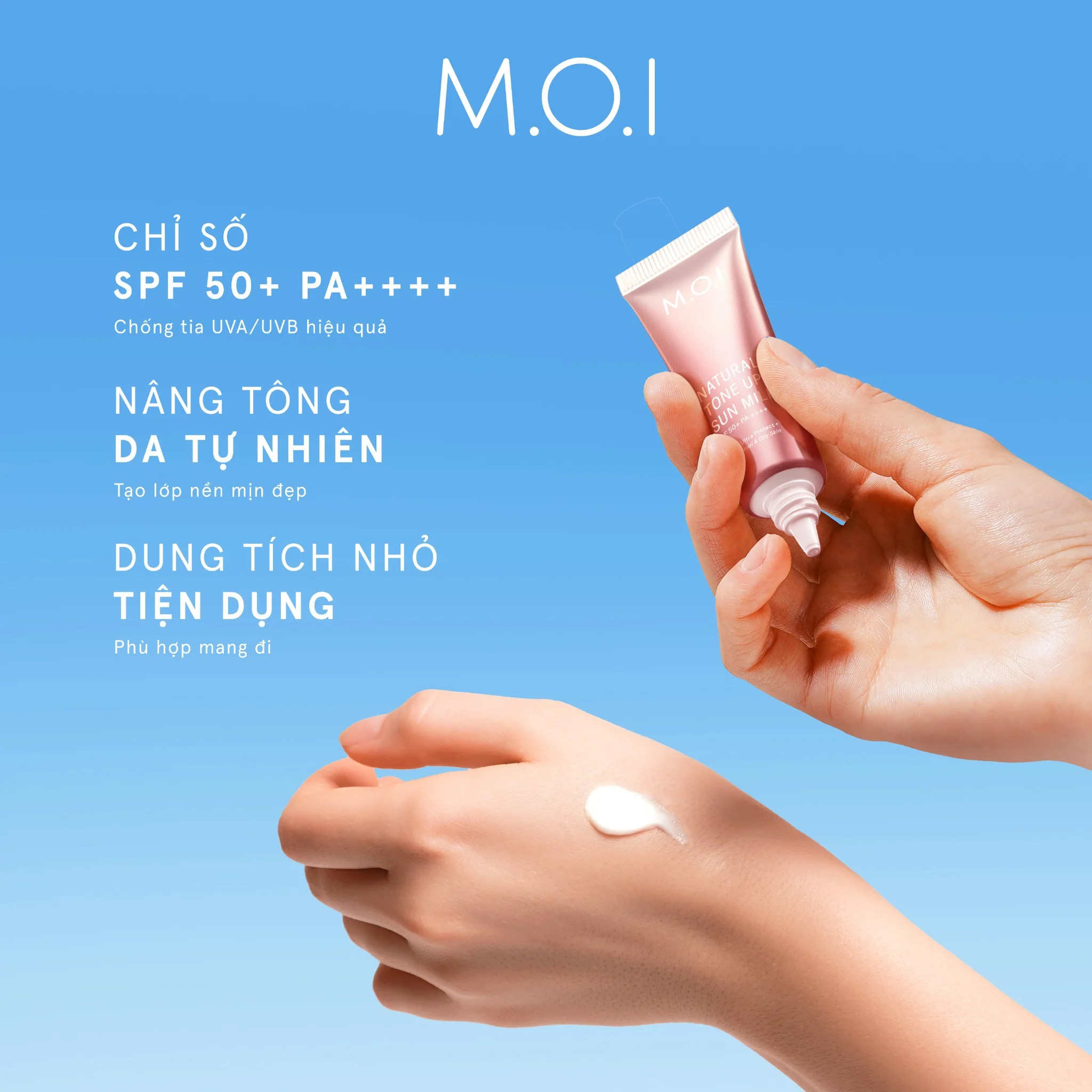 Kem chống nắng Nâng tông M.O.I Natural Tone Up Sun Milk 10ml