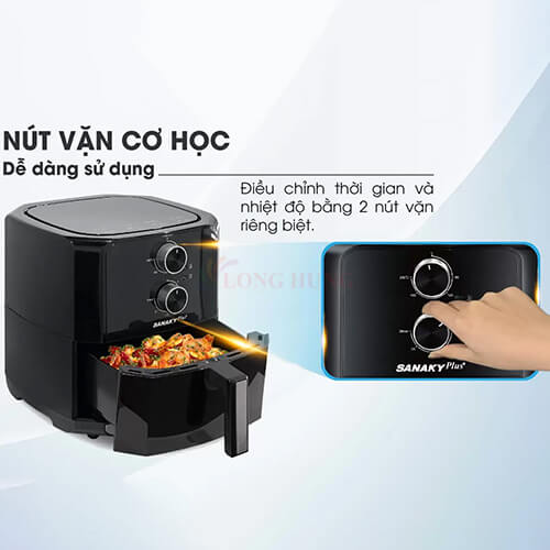 Nồi chiên không dầu điều khiển cơ Sanaky 6.5 lít VH-60AM1 - Hàng chính hãng