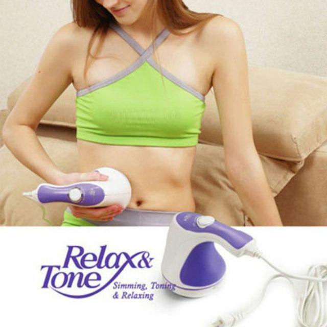 Máy Massage Cầm Tay Relax & Spin Tone - Máy Mát Xa Đánh Tan Mỡ Bụng, Massage Toàn Thân 5 Đầu.