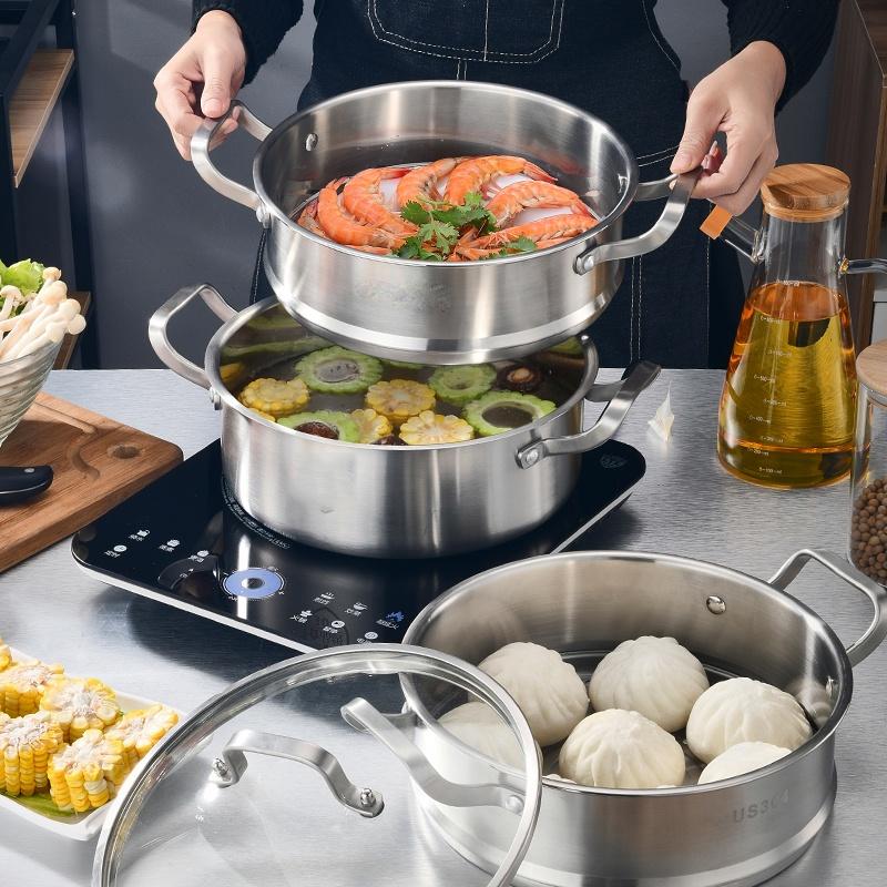 Nồi Hấp Đa Năng , Nồi Hấp 2 Tầng Inox 28cm Cao Cấp