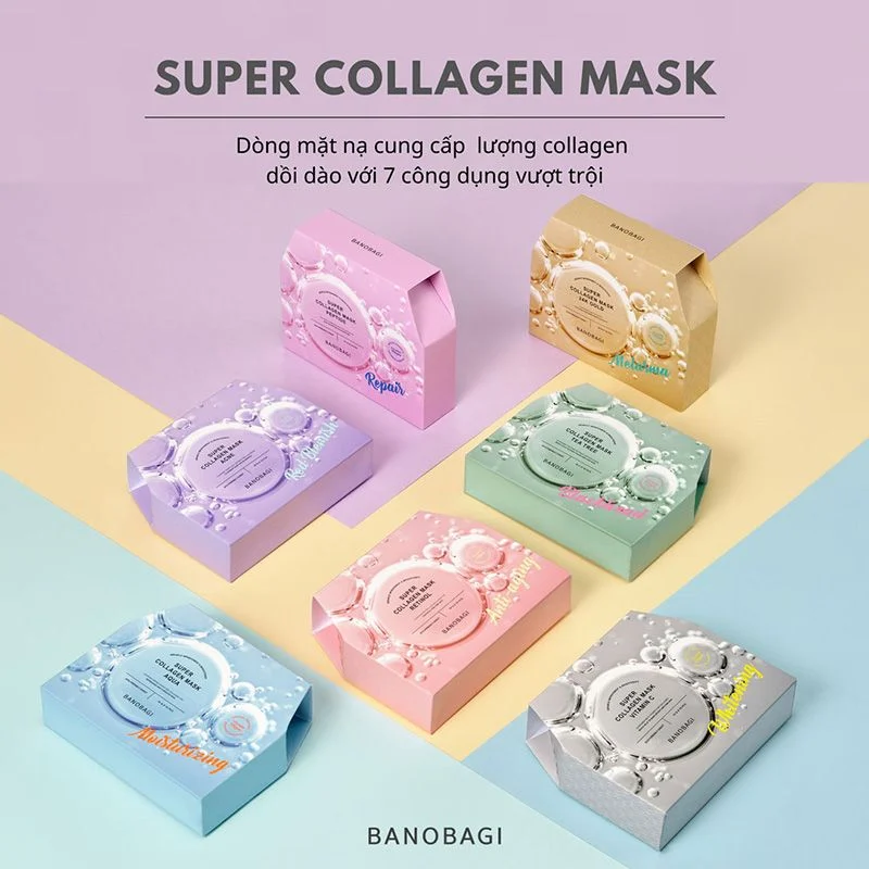 Mặt nạ BANOBAGI Vita Genic, Stem Cell, Super Collagen Mask Hàn Quốc bổ sung Vitamin Dưỡng ẩm Nâng cơ Chống lão hóa 30ml