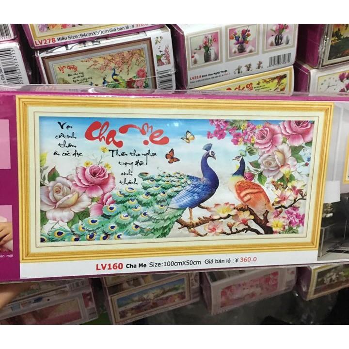 Tranh đính đá Cha Mẹ I 100x50cm I LV160