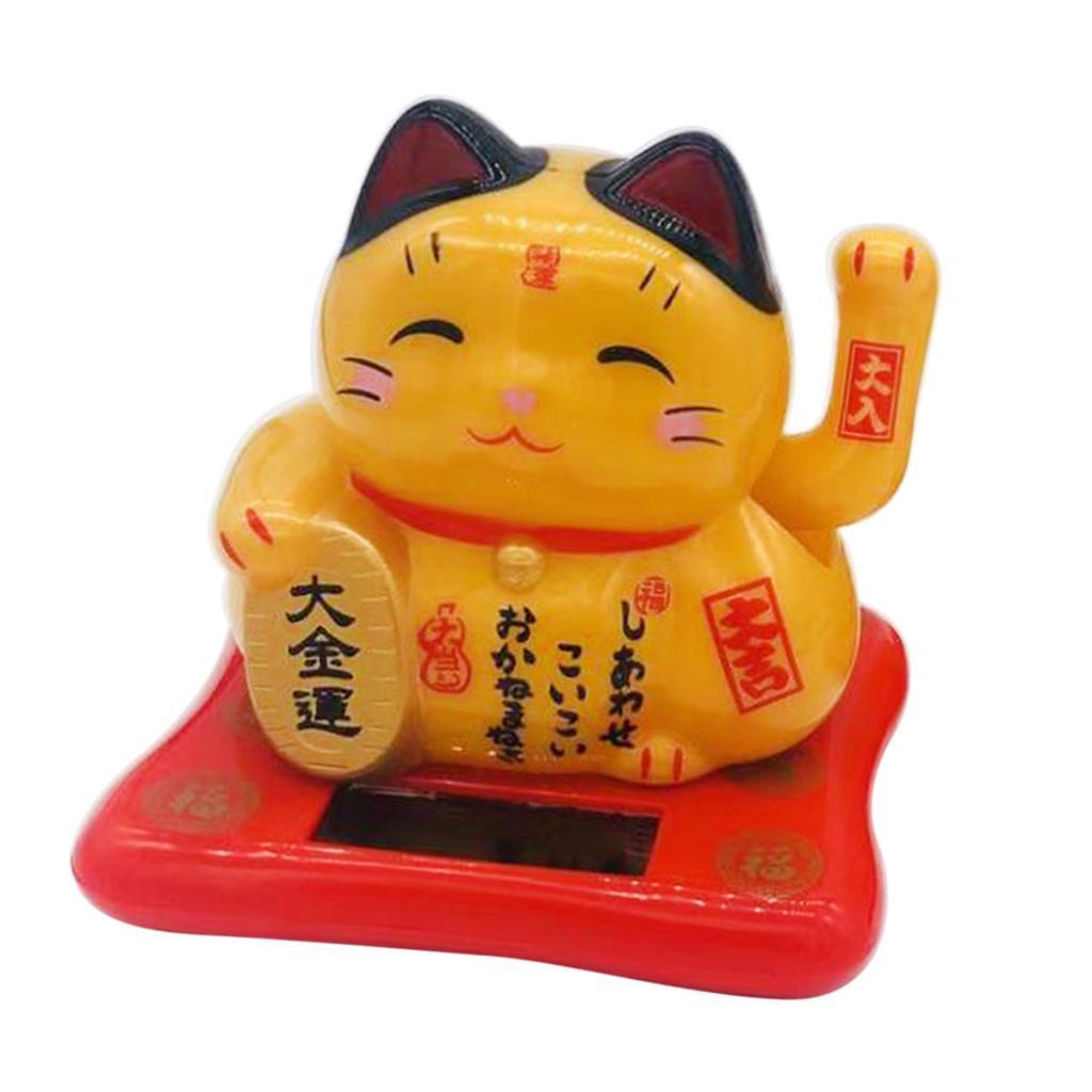 Fortune Welcoming Luck Wealth Cat Solar Powered Dancing Figurine