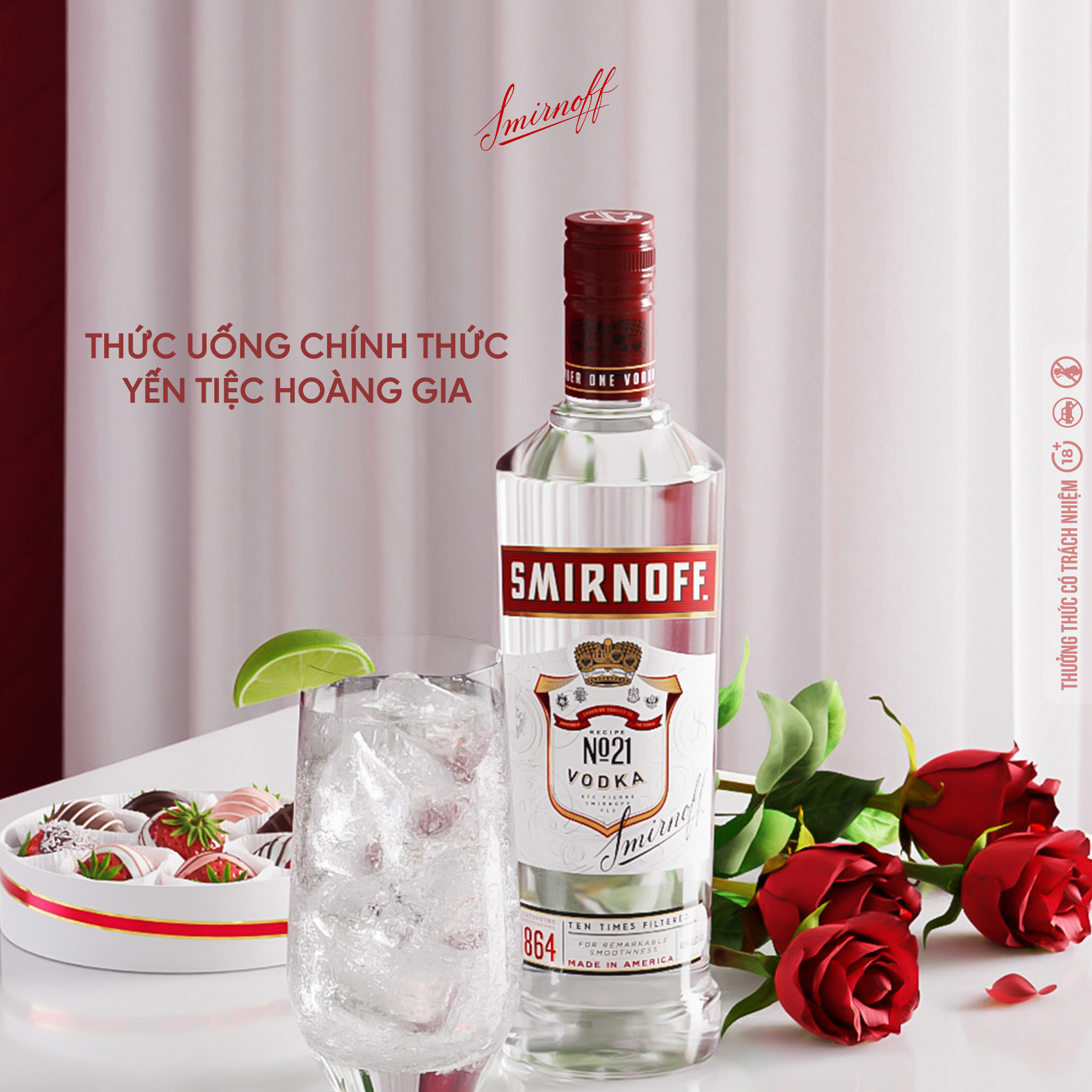 Hình ảnh Rượu Vodka Smirnoff Red 37.5% 700ml [Không Hộp] - Rượu Vodka Hương Vị Ngọt Dịu, Nồng Nàn Dài Lâu