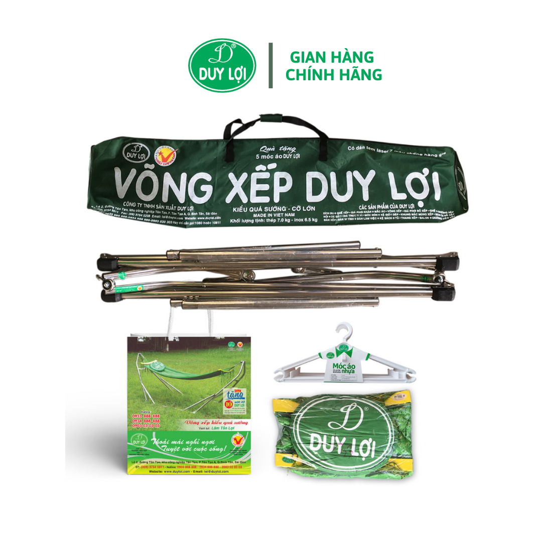 VÕNG XẾP DUY LỢI INOX - CỠ NHỎ - CHO NGƯỜI DƯỚI 1m55