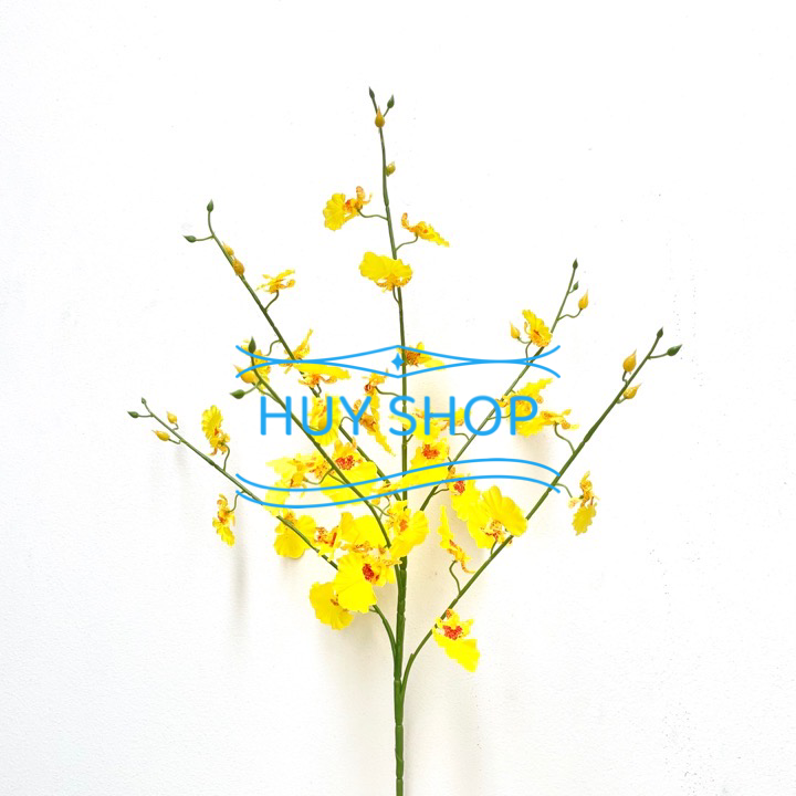 Hoa giả trang trí - Cành Hoa LAN VŨ NỮ 6 Nhánh  vải cao cấp