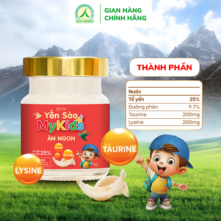 Combo 10 Lọ Yến Sào Mykids Ăn Ngon giúp bé ăn ngon, tăng sức đề kháng, cho bé khỏe mạnh hơn - Dạng lọ 70ml