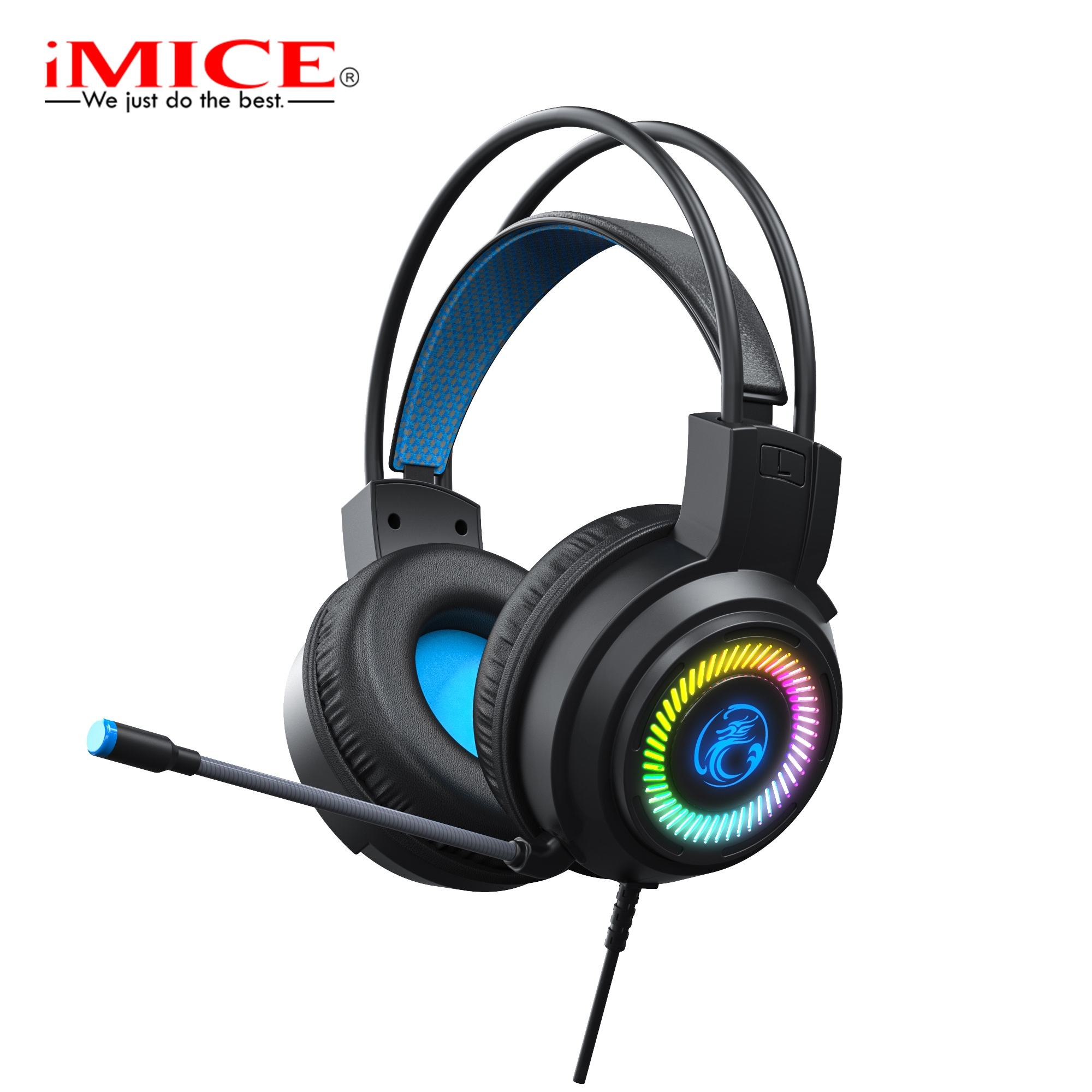 Tai Nghe Có Dây Chụp Tai IMICE HD-480 Apedra Đèn Led RGB Có Mic HD Voice Âm Thanh Chất Lượng Cao Chùm Kín Cách Âm Êm Tai Nghe Nhac Chơi Game Dùng Lâu Không Đau - Hàng Chính Hãng