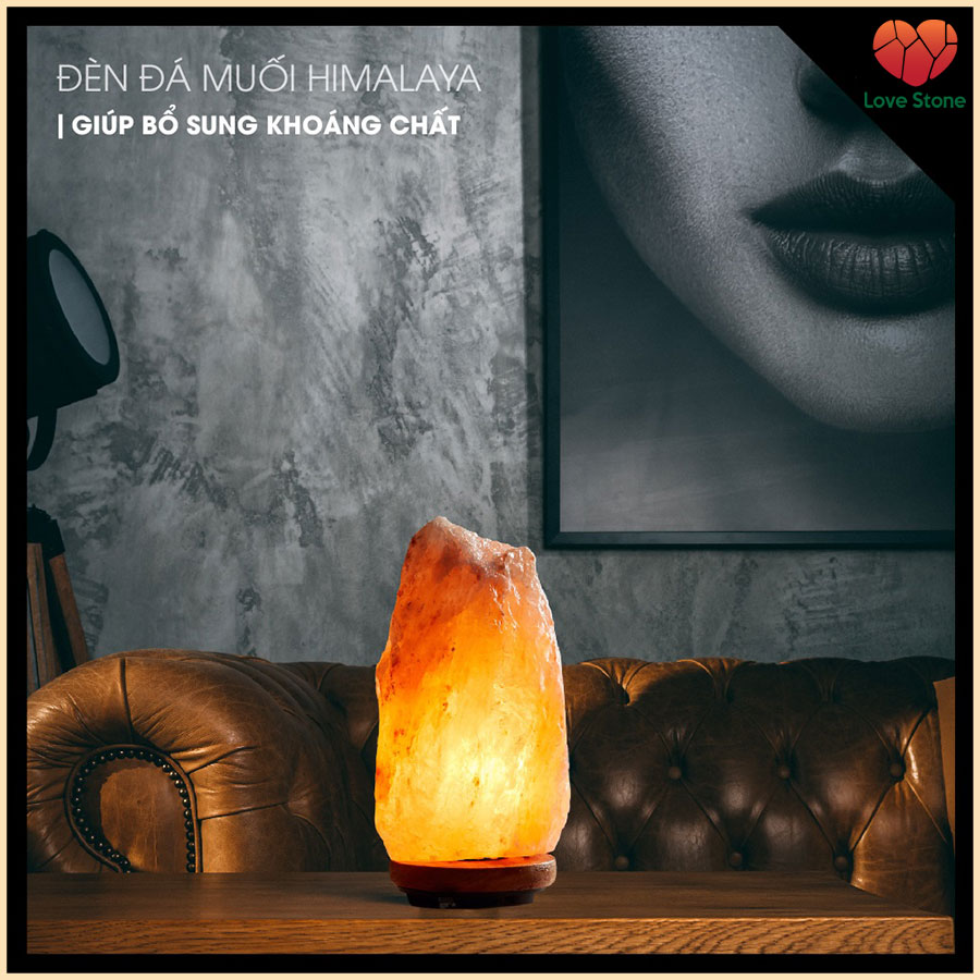 Đèn Đá Muối Tự Nhiên Himalaya Love Stone - Size XL ( Trên 5Kg - 6Kg )