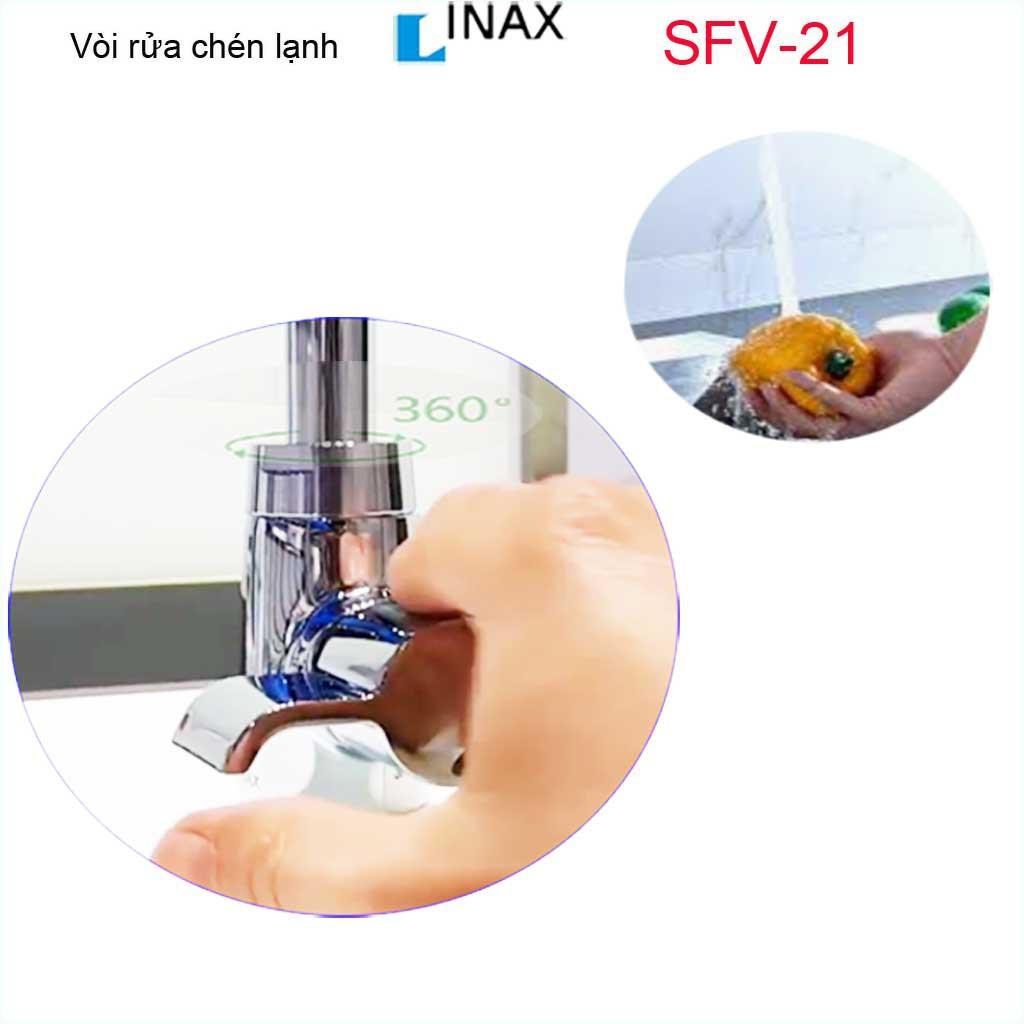 Vòi bếp lạnh, vòi chậu chén bát Inax Nhật Bản SFV-21 nước mạnh sử dụng siêu bền