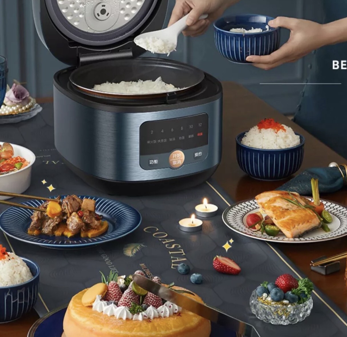 Nồi cơm đa năng BH 12 THÁNG Nồi cơm điện Bear dung tích 5L nấu cơm, cháo, hầm canh hẹn giờ cực tiện lợi-Hàng chính hãng