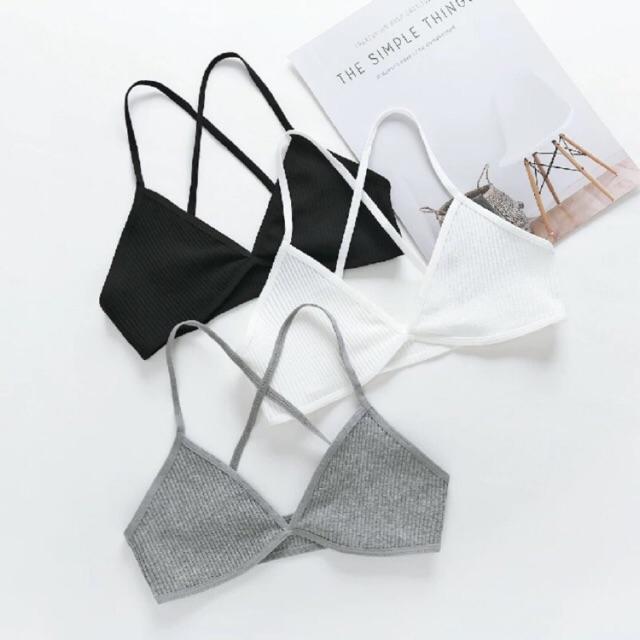 Áo Bralette Cotton Siêu Mỏng Dây Chéo Không Móc, Áo Lót Không Gọng Không Đệm Mềm Mịn Tự Nhiên Cá Tính B246