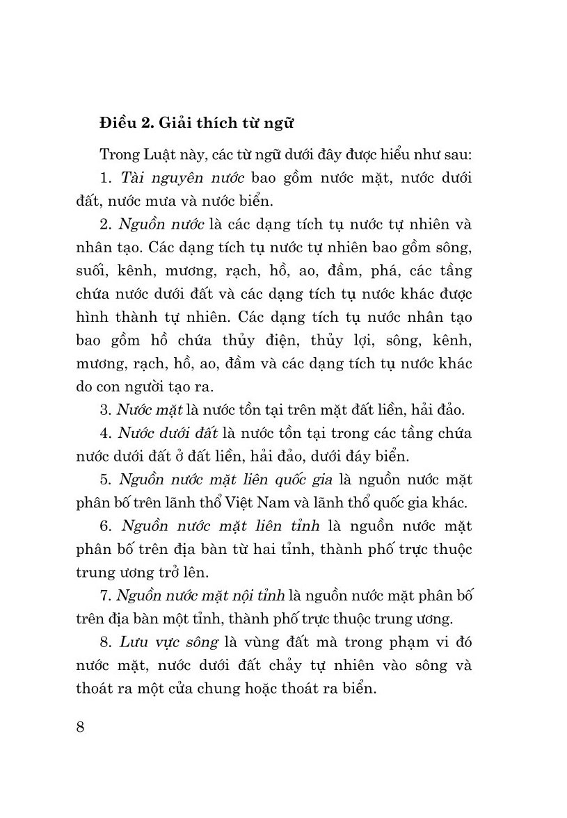 Luật tài nguyên nước ( bản in 2024)