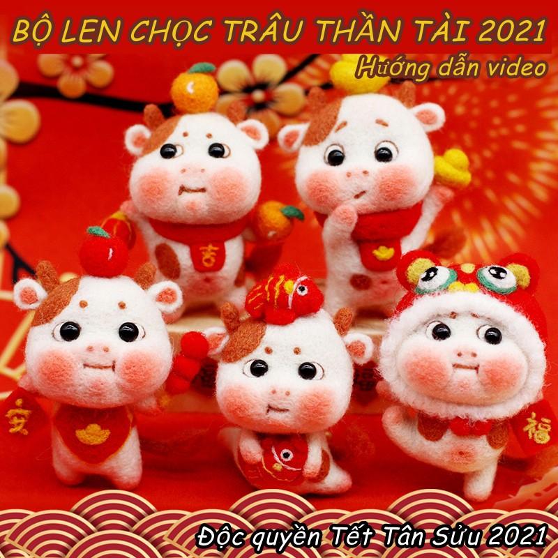Bộ len chọc cho mùa tết Trâu Thần Tài có hướng dẫn video