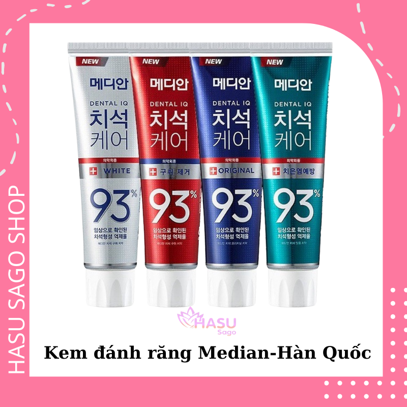 Kem Đánh Răng Giúp Trắng Răng, Giảm Ố,  Mùi Hôi, Chống Sưng Nướu Median Dental IQ 93% Toothpaste 120g