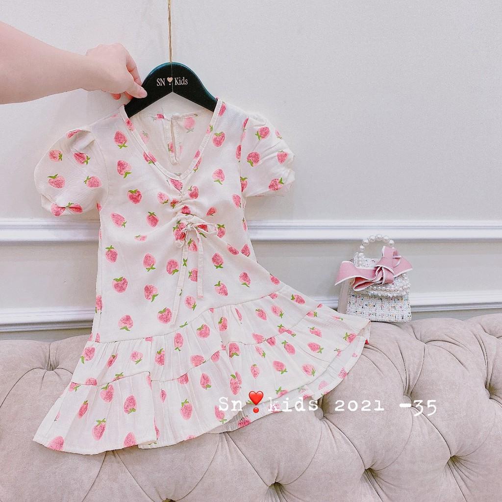 Váy bé gái dâu tây đuôi cá cực xinh