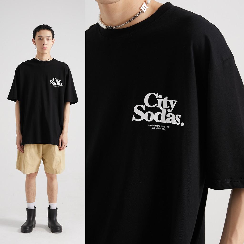 Áo thun đơn giản city sodas wrib cotton 100% phong cách nhẹ nhàng basic