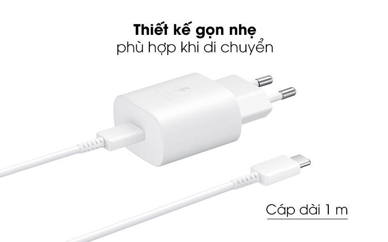 Sạc Samsung 25w màu Trắng kèm cáp - Hàng Chính hãng