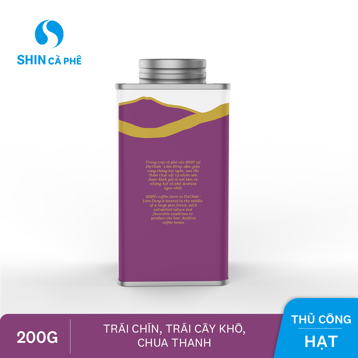 SHIN Cà Phê_Cà phê thủ công Đà Lạt Blend hộp thiếc 200g