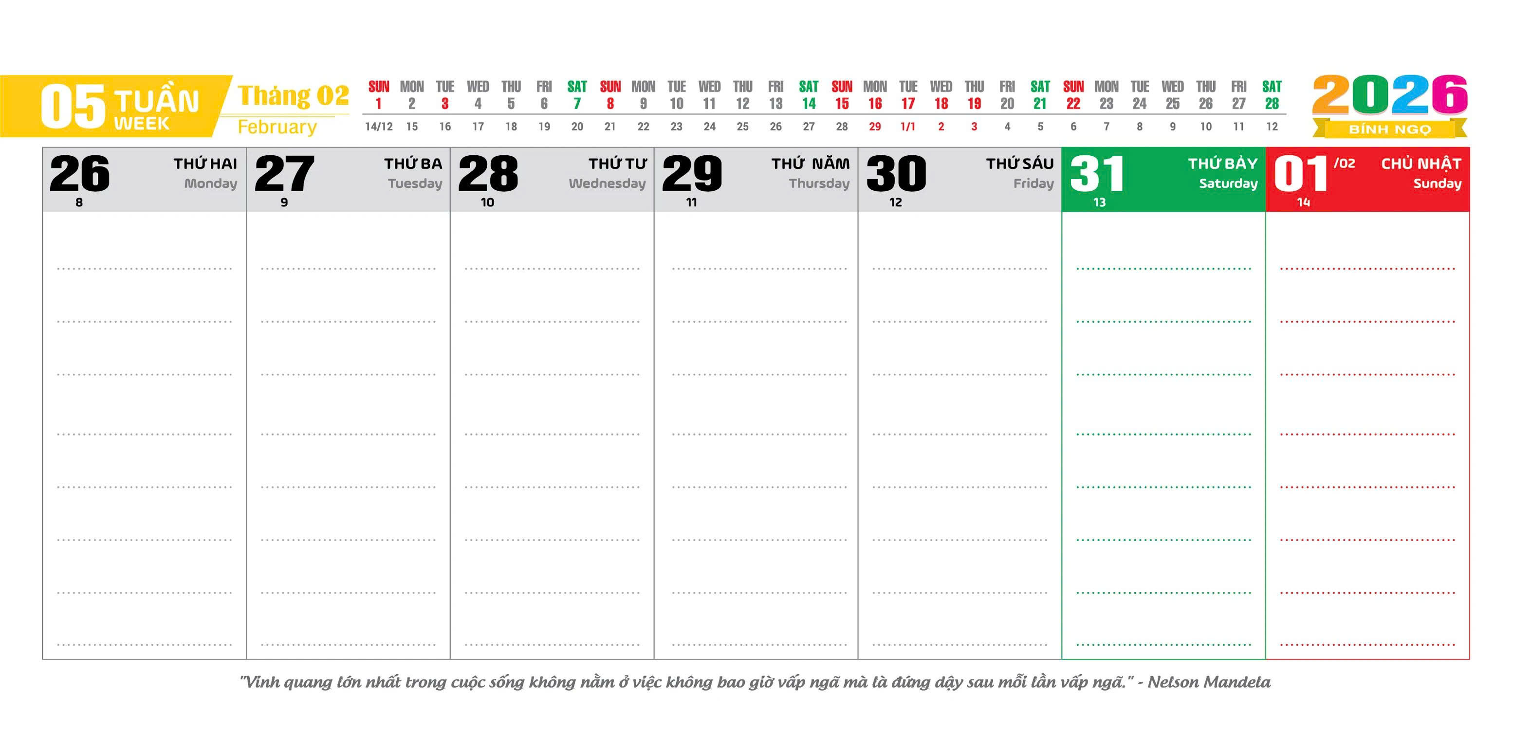 Lịch Bàn 53 Tuần Đế Nhựa Lò Xo Giữa 2026 - Chủ Đề Phong Thủy