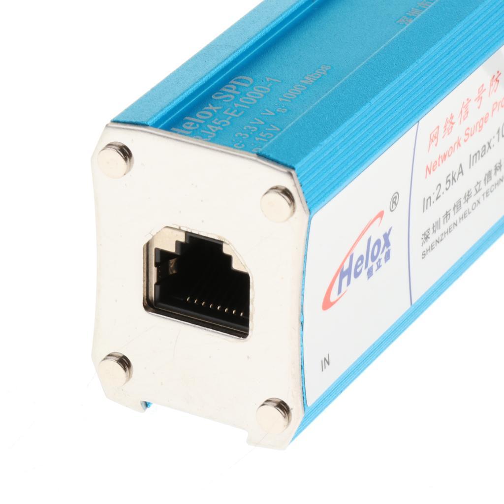 Blue 1000M RJ45 Ethernet Network Device Surge Protector Arrester#3