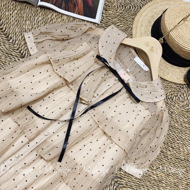 ️ Váy chấm bi suông tầng bèo siêu yêu. Size S M