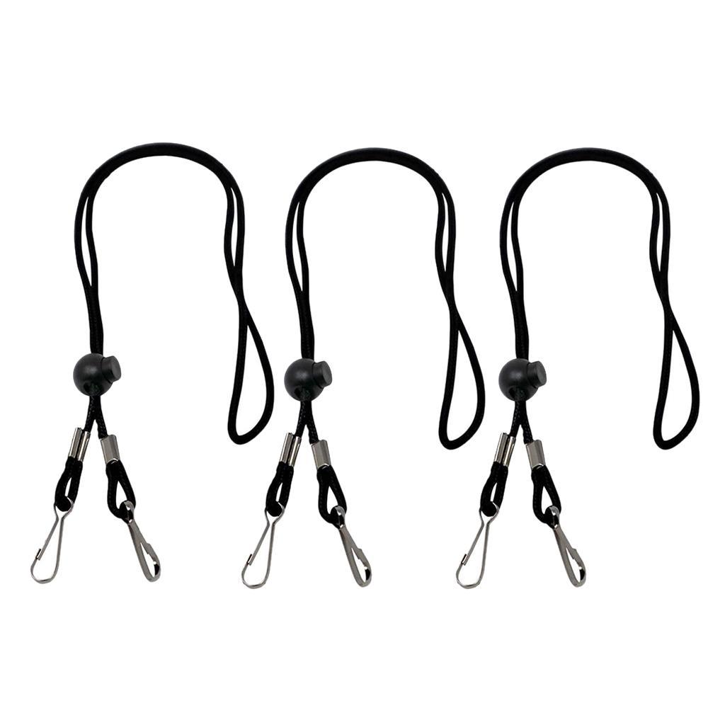 3x 1/3Pcs Adjustable Anti-lost Face Mask Lanyards Neck Straps with Clips Black