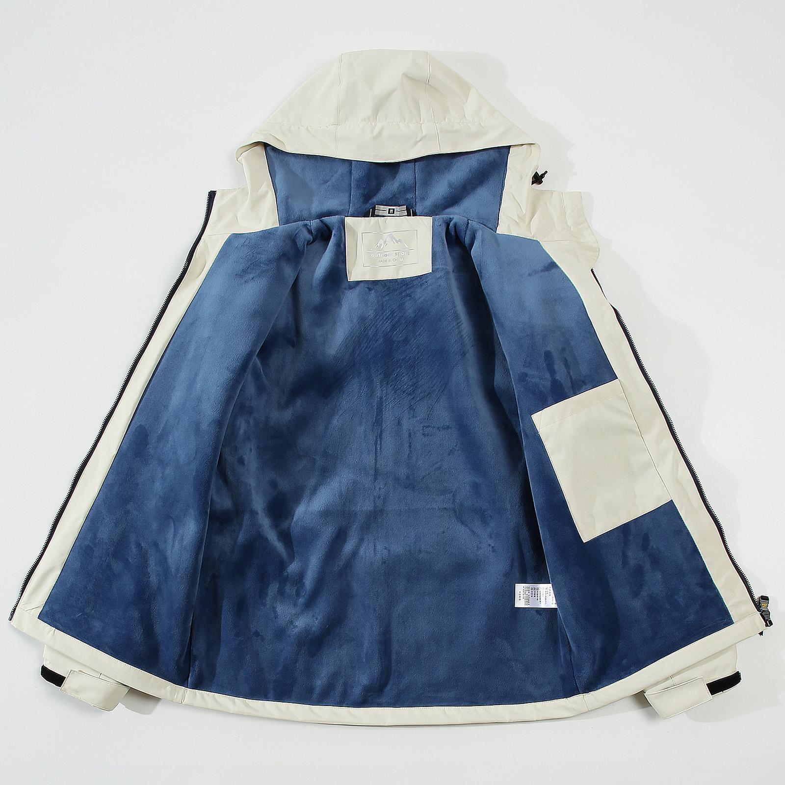 Women Hooded Softshell Jacket Hiking Jacket with Pockets for Skiing Cycling