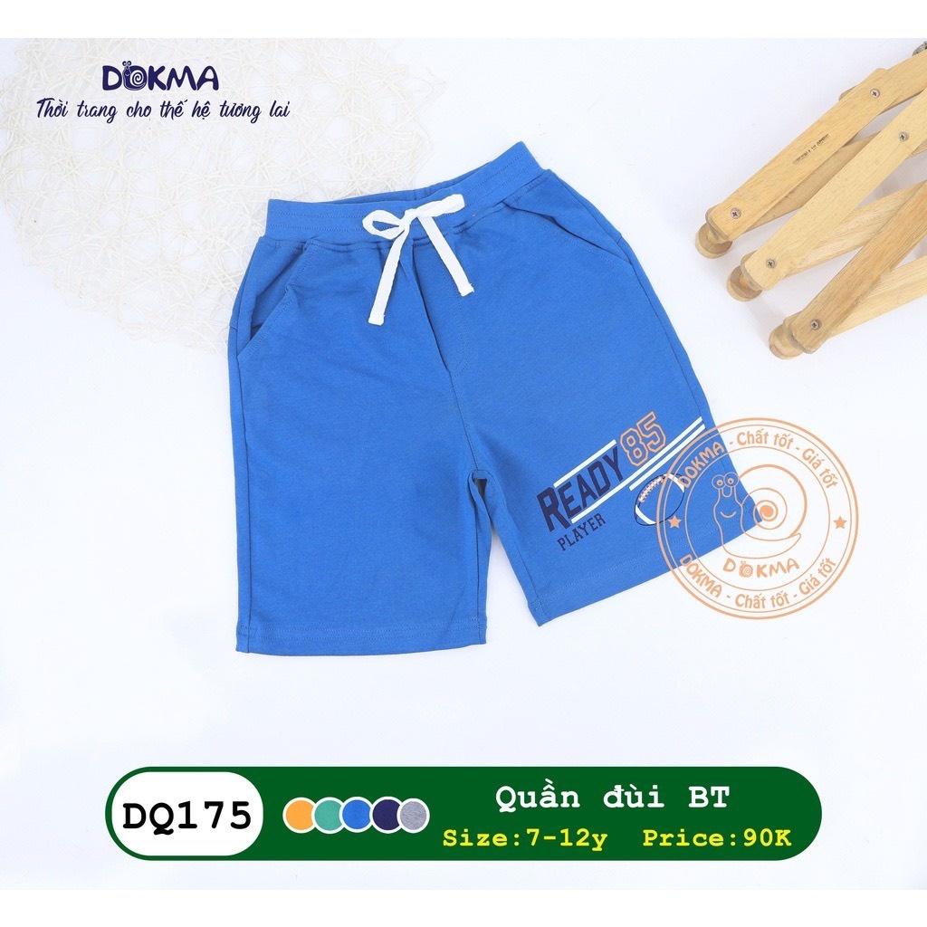 Dokma Quần lửng bé trai thể thao chất cotton da cá 7-12 tuổi DQ175