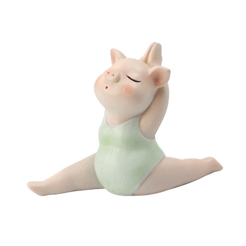 Resin Creative Cartoon Yoga  Decor  Statue for Micro Fairy Garden Decoration Ornaments