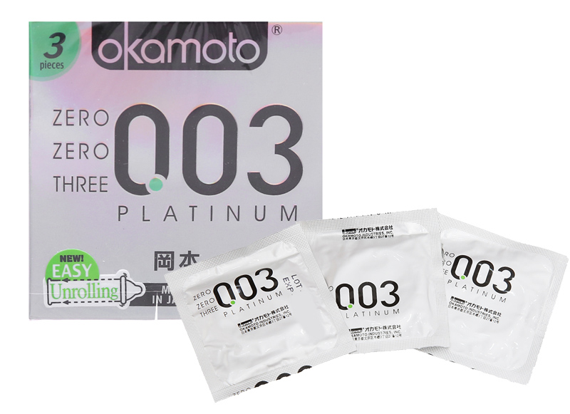 Bao Cao Su 0.03 Nhật Bản Okamoto Zero Zero Three 0.03 Platinum (H3) - Che Tên Sản Phẩm