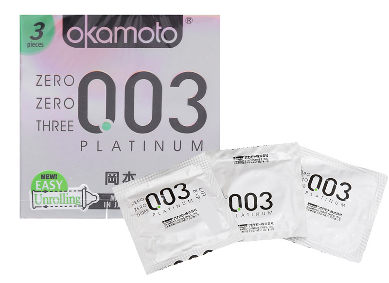 Bao Cao Su 0.03 Nhật Bản Okamoto Zero Zero Three 0.03 Platinum - Che Tên Sản Phẩm