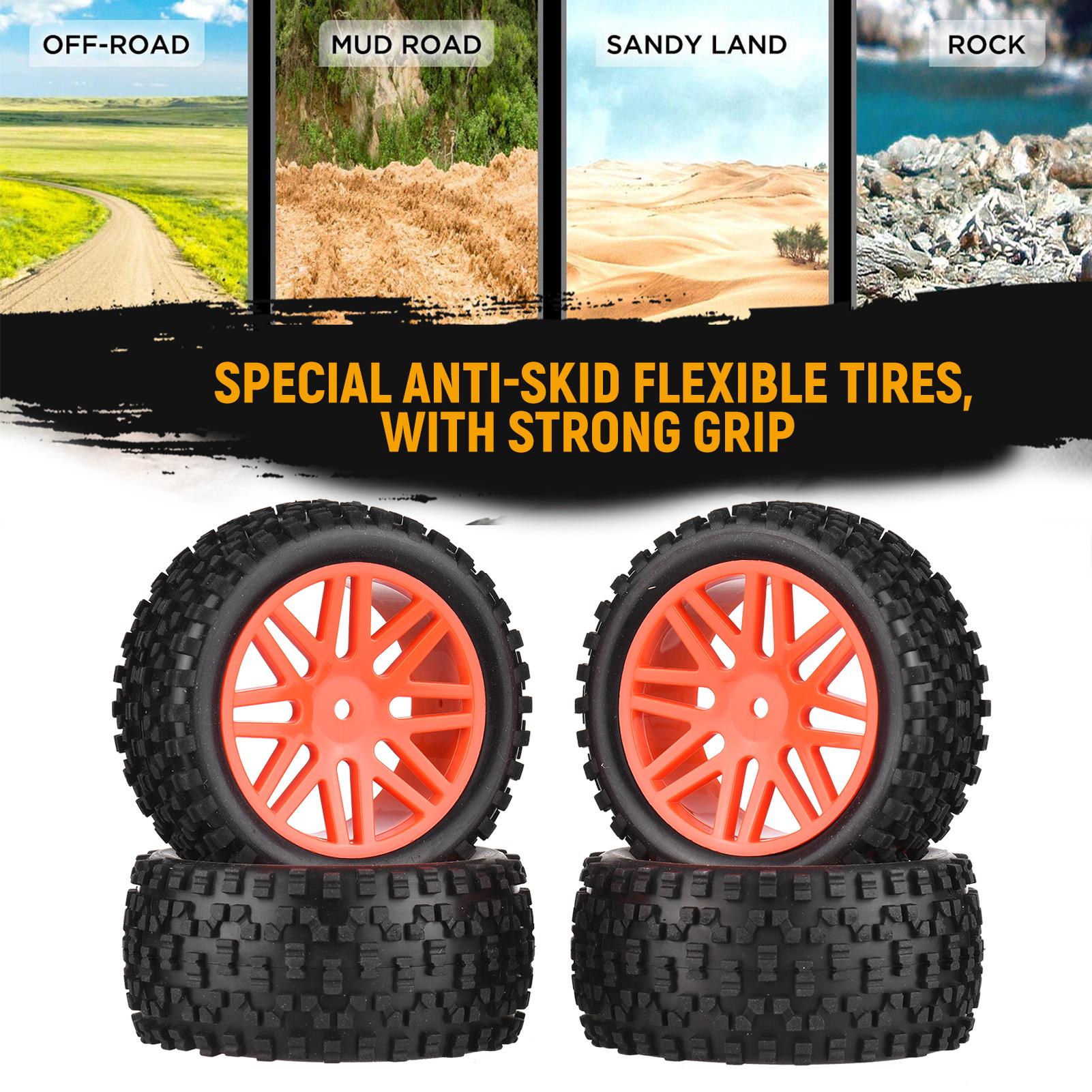 4 Vành Bánh Xe 85Mm Và Lốp Cao Su Cho Xe RC Tỷ Lệ 1:10 Tự Làm Ngoài Đường Đua Lốp Xe Ô Tô 4WD Leo Xe Sở Thích RC Lốp Xe Ô Tô Phụ Kiện