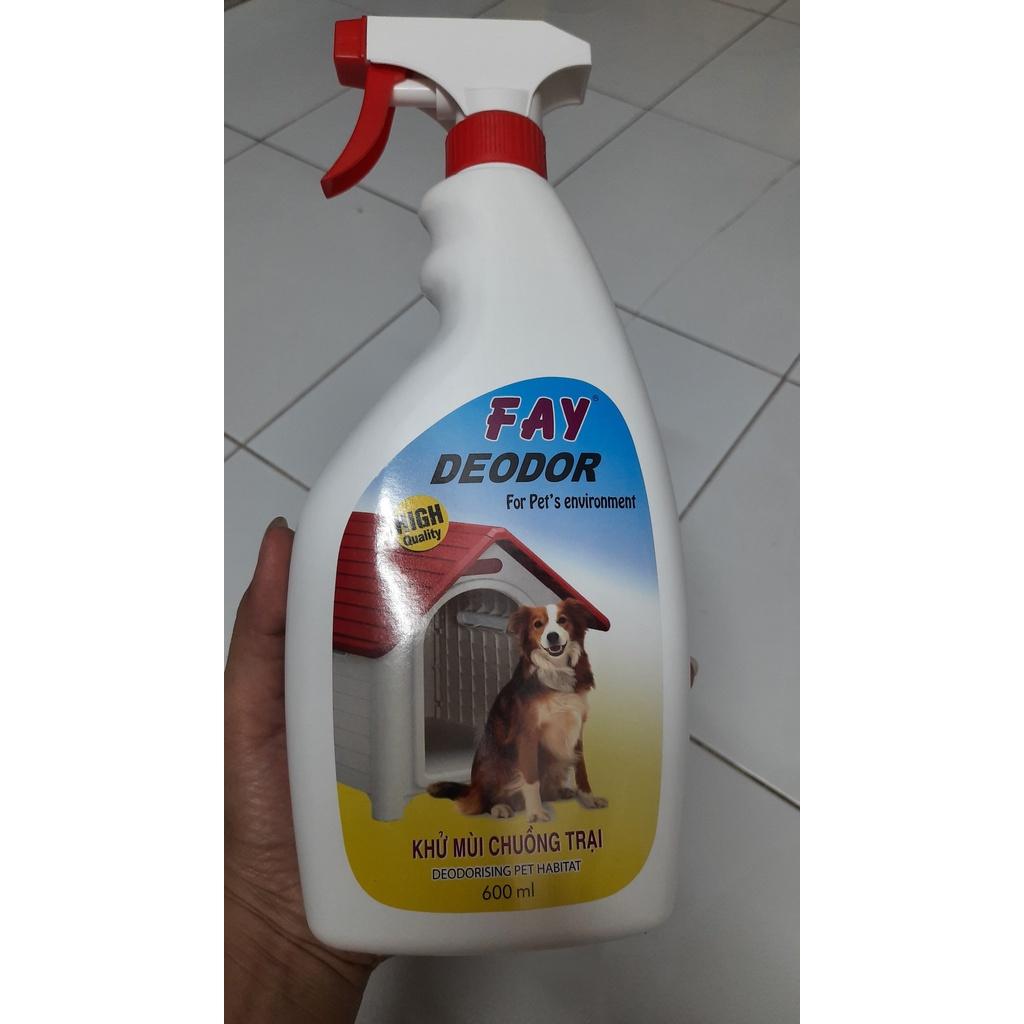 Xịt khử mùi chuồng chó mèo Fay Deodor-600ml