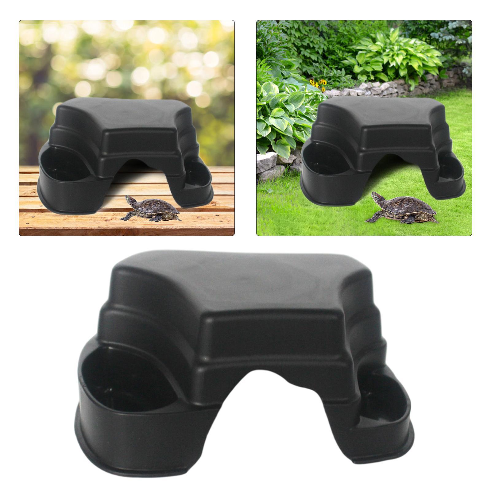 Plastic Reptile Hide Box with 2 Sinks Ornament for Gecko Leopard Small Snake Rodents