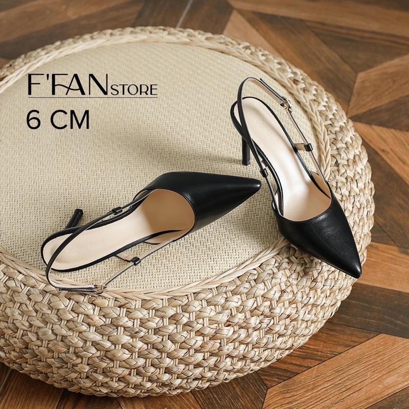 Giày Hở Gót Da Mềm, Cao Gót Nữ 810 Màu Đen Be Trắng Sữa FFAN STORE