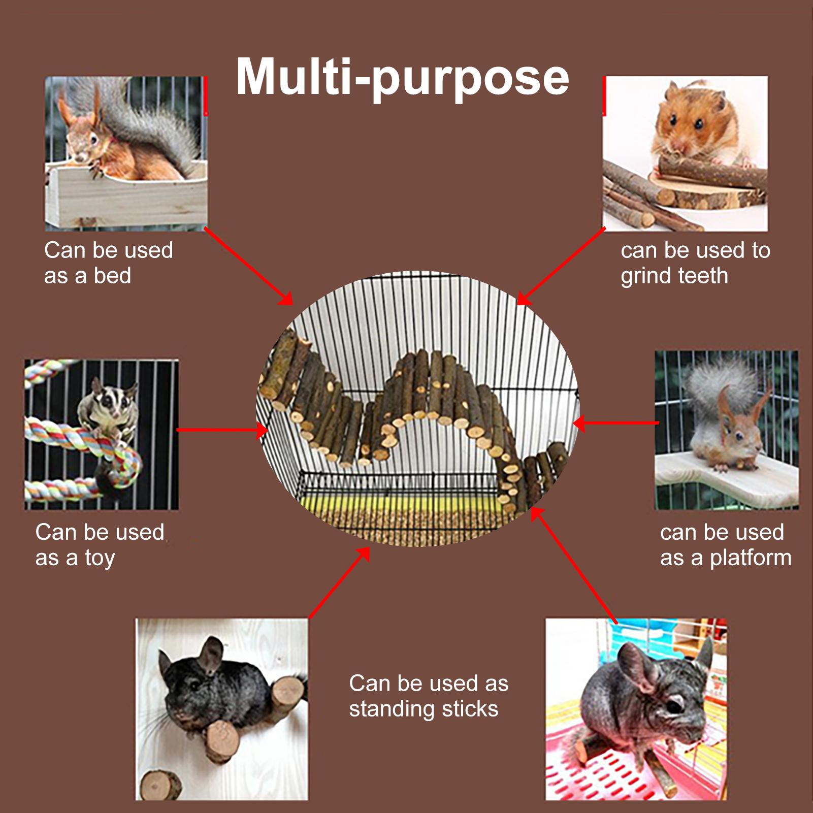 Cầu gỗ Đồ chơi Hamster, Xích đu cho Chim Vẹt có móc treo