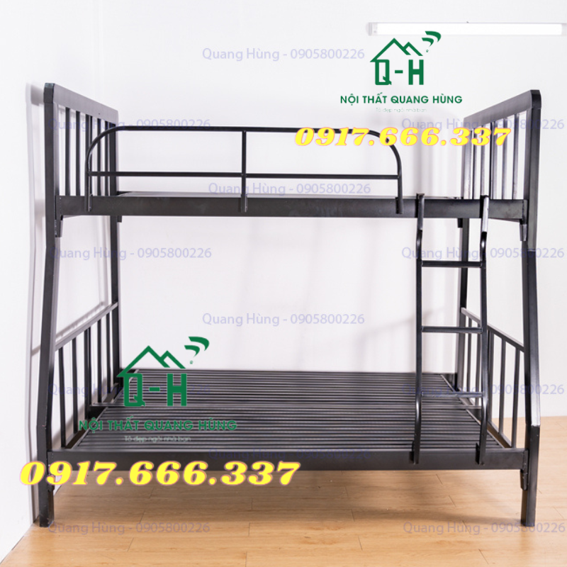 GIƯỜNG TẦNG SẮT HỘP 4X8 MÀU ĐEN NHIỀU KÍCH THƯỚC DÀNH CHO GIA ĐÌNH - CHẮC CHẮN