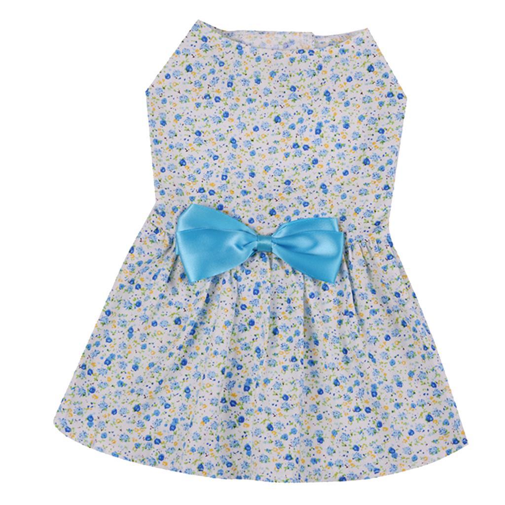 Pet Dress Dogs Puppy Skirt Floral Clothes Summer Spring Party Outfit