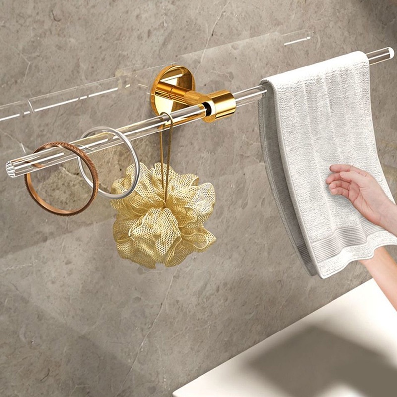 Thanh treo khăn và phụ kiện nhà tắm Clear Acrylic Towel Bar Shower Rack