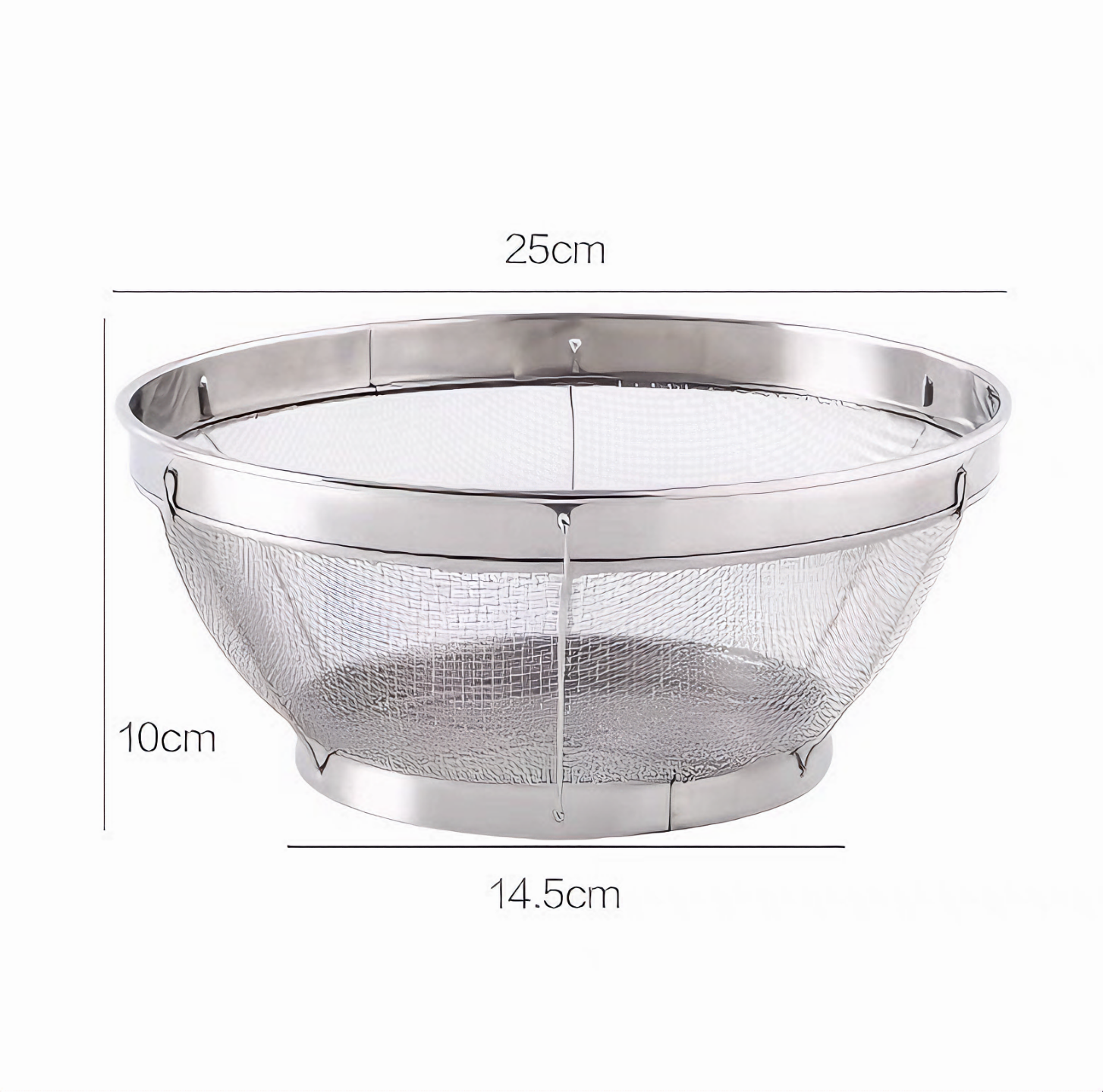 Rổ lưới vo gạo, đựng trái cây rau quả inox cao cấp không gỉ tiện lợi 25cm - Hàng chính hãng