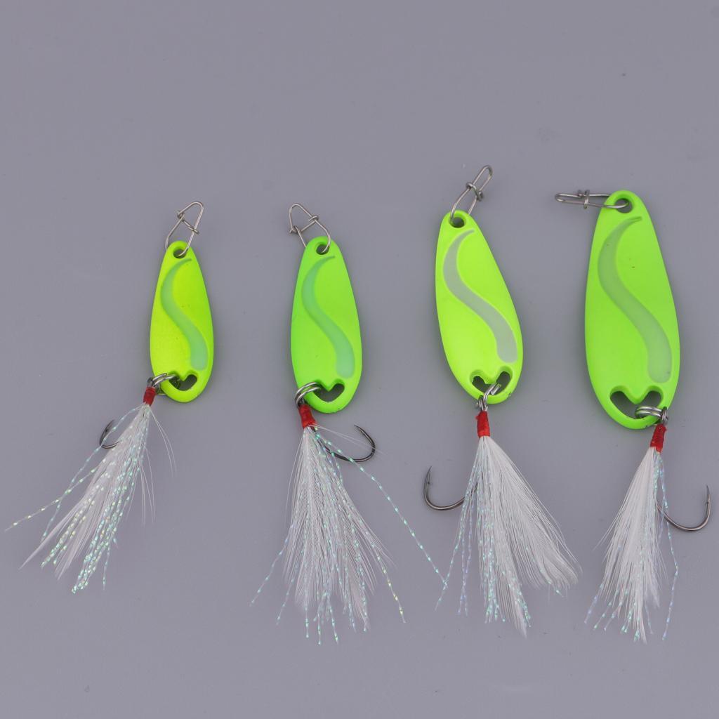 6 Pieces Metal Sequins Fishing Lures Artificial Hard Bait with Barbed Hook