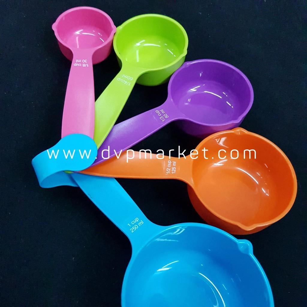 Bộ CUP đong nhựa dày cao cấp 5 màu