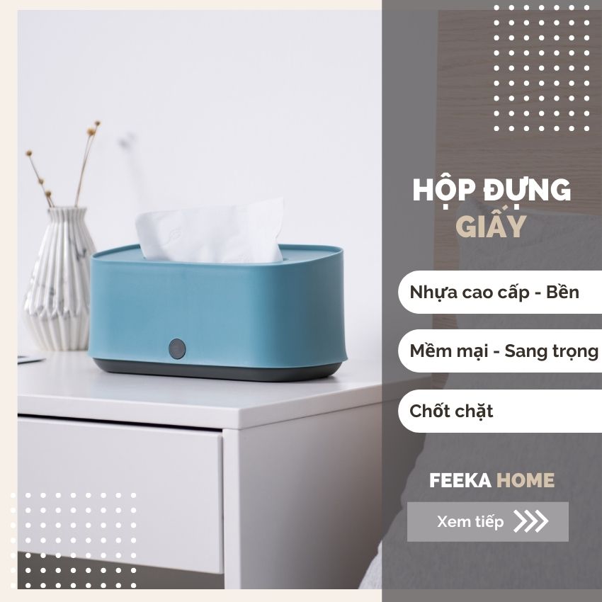 Hộp Đựng Giấy Ăn Để Bàn FEEKA Sang Trọng Siêu Đẹp Nhựa Cao Cấp