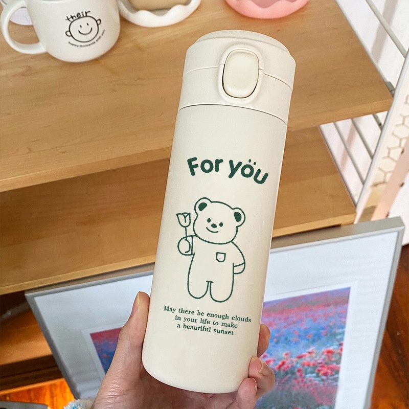 Bình Nước Giữ Nhiệt Bằng Thép Không Gỉ 304 Hai Lớp Chống Rơi Dung Tích 350ml / 480ml
